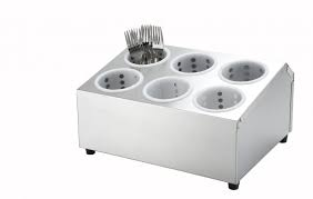 Flatware Holder 6 Comp Stainless Steel