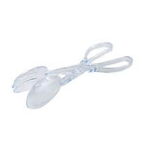 6" Clear Plastic Salad Tongs