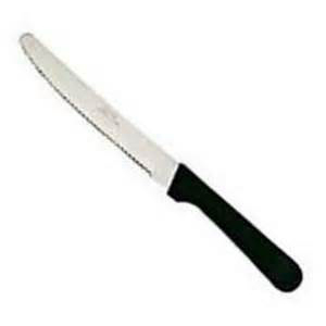 Black Handle Round Steak Knife